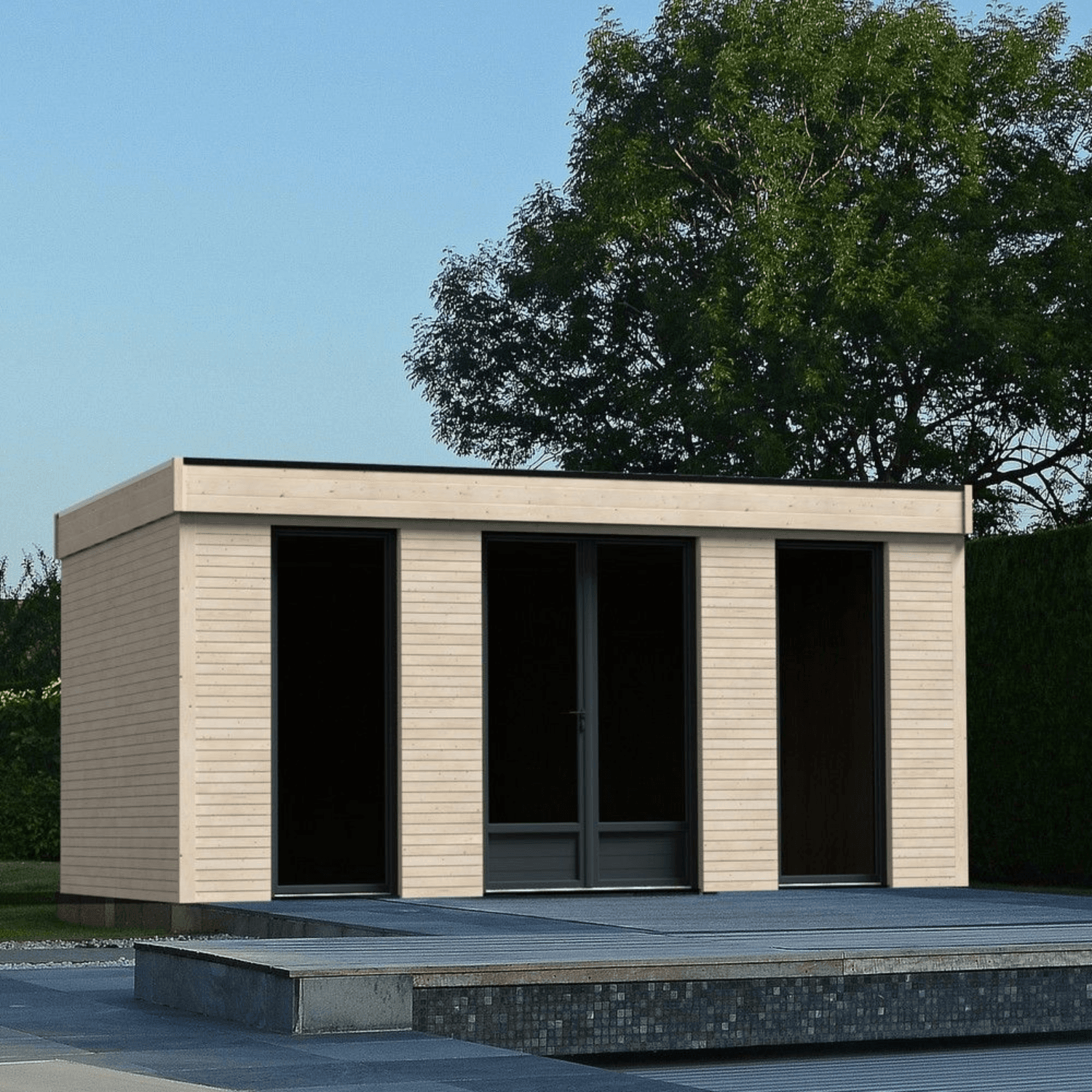 Abri de jardin semi habitable toit plat - Image 1